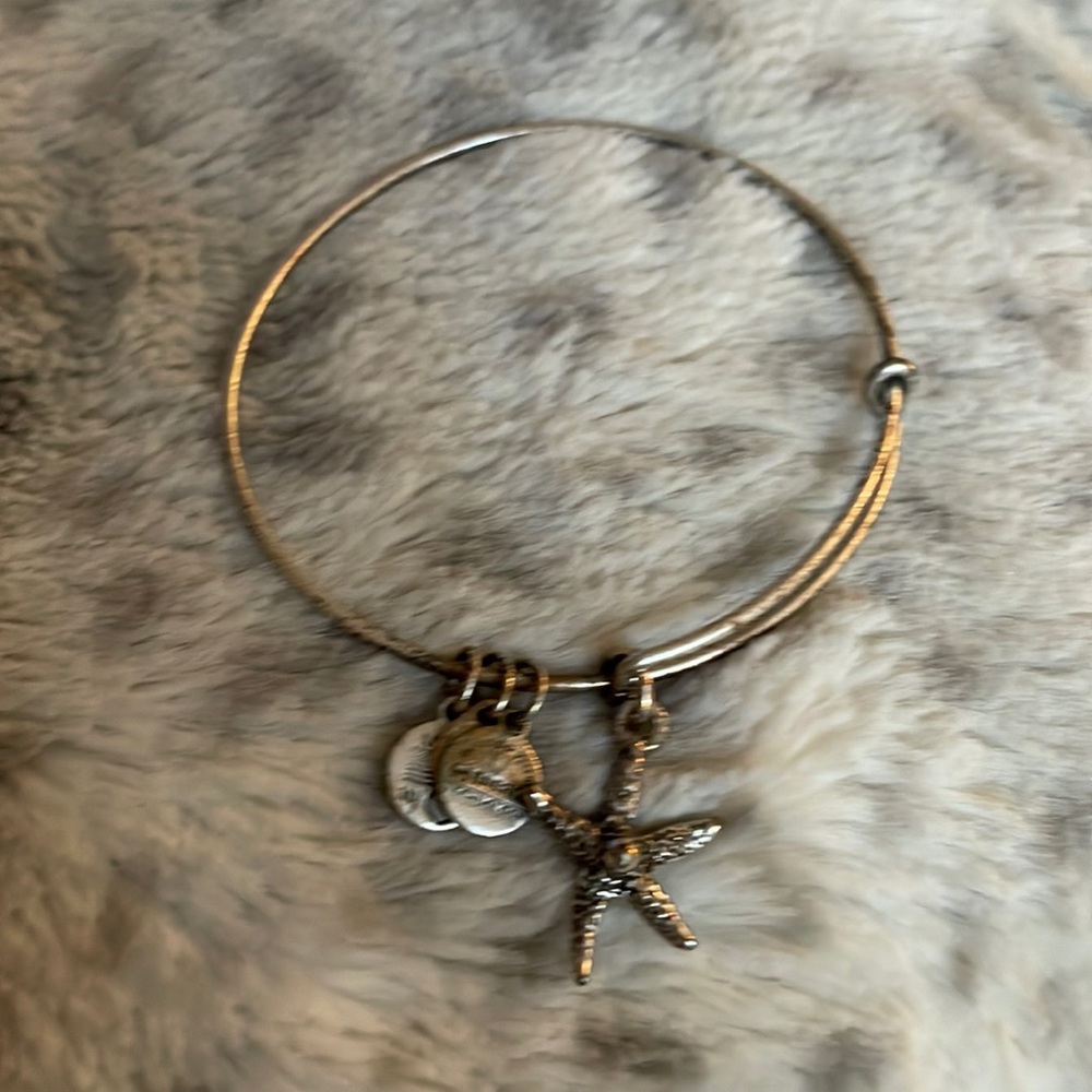 Silver tone Alex and Ani bracelet "starfish"